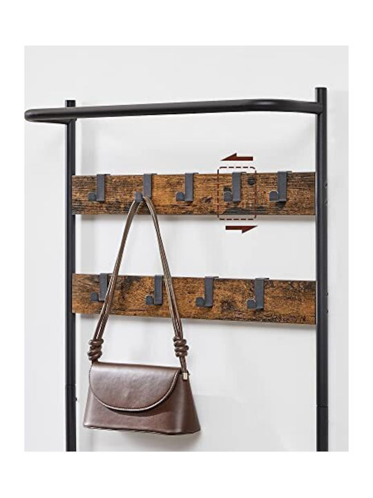 Eingangsmöbel mit Schuhschrank & Bank Brown Black 64x32.2x180cm