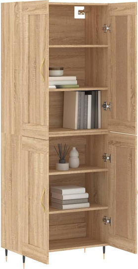 Office Storage Drawers & Cabinets Wooden Sonoma Oak 69.5x34x180cm