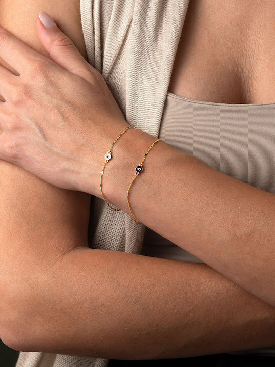 George Art Jewels Дамско Гривна Верига с дизайн Очи от Сребърен Златно