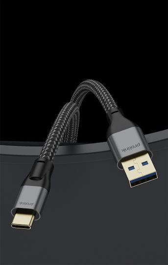 Prolink Regular USB 2.0 Cablu USB-C bărbătesc - USB-A 60W Negru 0.5m (PF485A-0050)