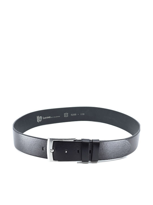 Wide Men's Belt Leather Black