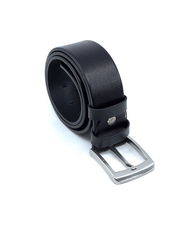 Wide Men's Belt Leather Black