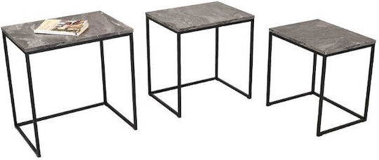 Square Zigon Set Wooden Marble 55x40x57 cm