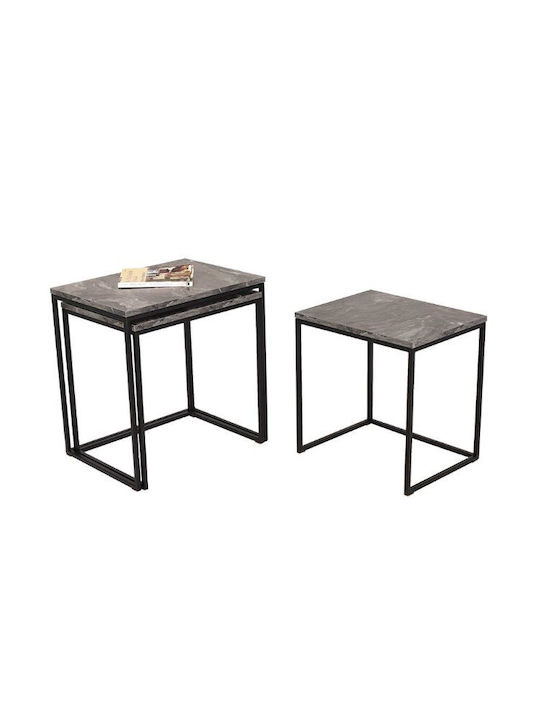 Square Zigon Set Wooden Marble 55x40x57 cm