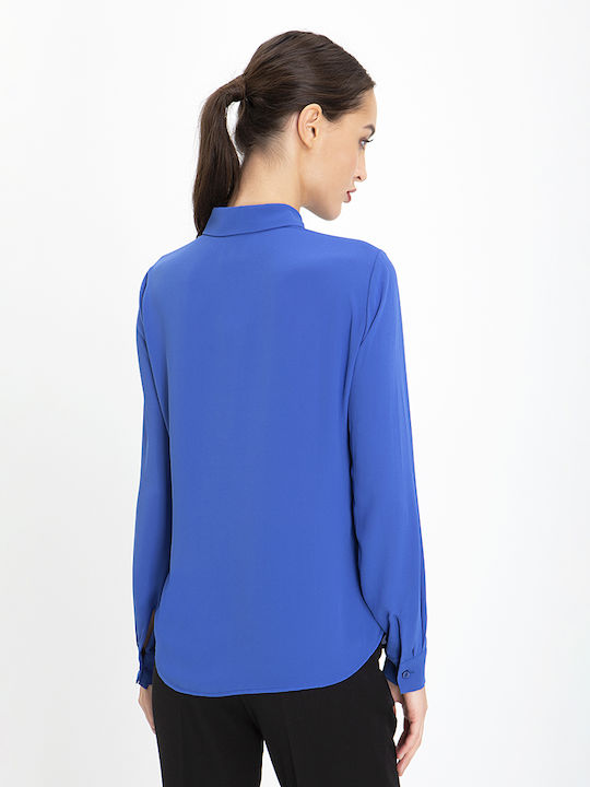 Laura Donini Women's Long Sleeve Shirt Blue