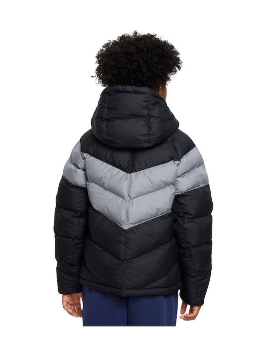 Kids' Sports Jacket with Lining & Hood Black Nsw