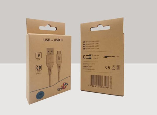 Tb Energy USB 2.0 Cable USB-C male - USB-A Λευκό 1m AKTBXKUC3A10EKO