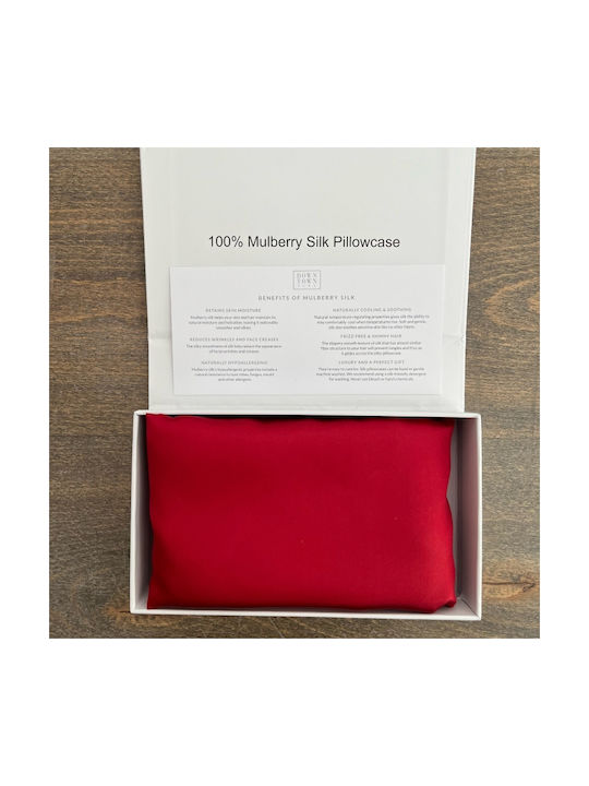 Down Town Home Mulberry Pillowcase with Envelope Cover Red 50x76cm.