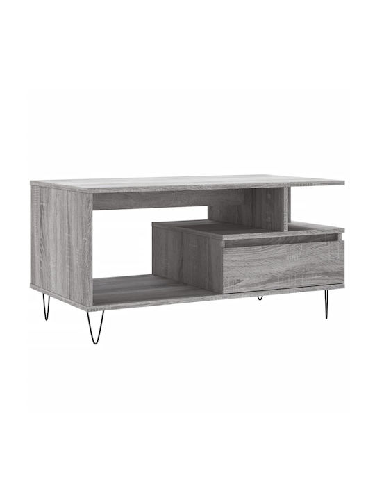 Rectangular Wooden Coffee Table Γκρι Sonoma L90xW49xH45cm