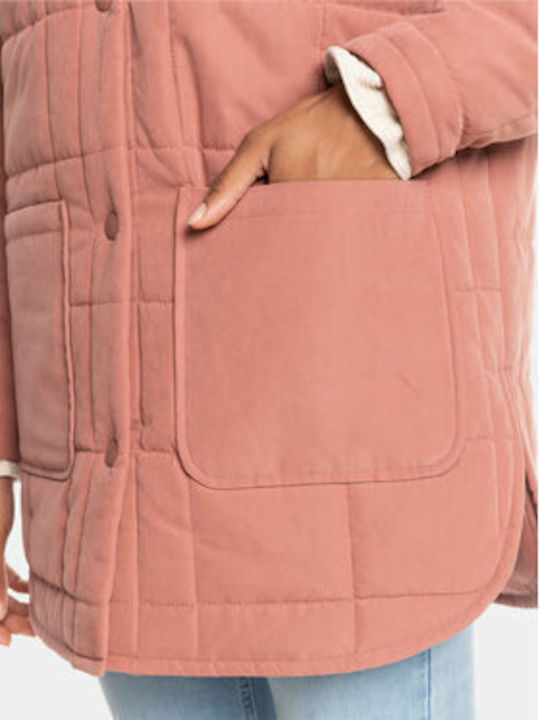 Kurz Damen Puffer Jacke Orange