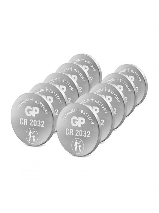 GP Batteries Cr Μπαταρίες Λιθίου Ρολογιών CR2032 3V 10τμχ