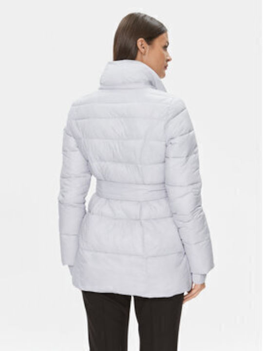 Women's Short Puffer Jacket for Winter Gray