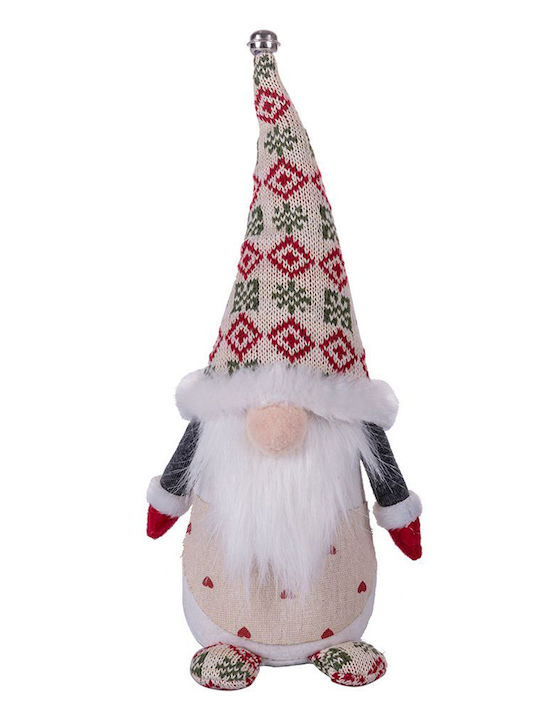 Christmas Fabric Figure Dwarf White Height 33cm