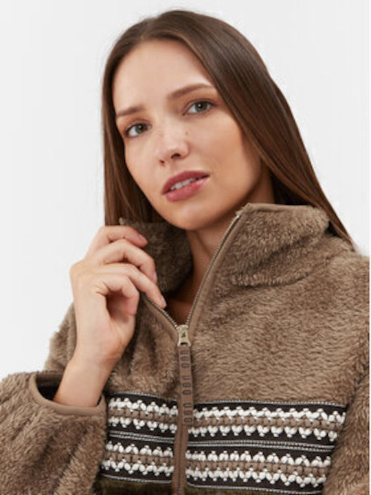 Marlene Kurz Damen Puffer Jacke für Winter Brown