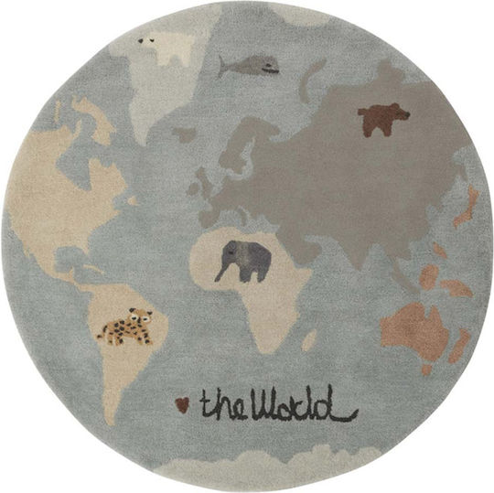 OYOY Kids Woolen Rug Round 120cm OYOY Kids Woolen Rug Round 120cm