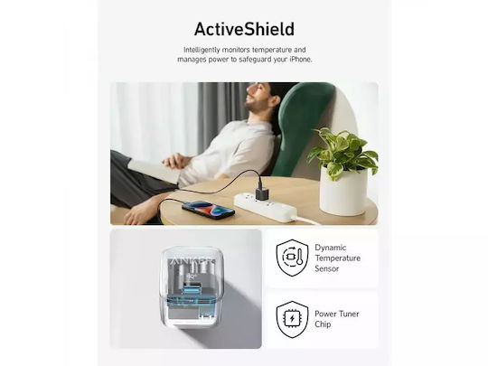 Anker Charger Without Cable GaN with USB-C Port 20W Power Delivery Whites (Nano)