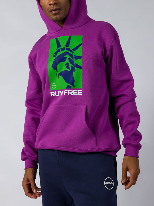 GSA Supercotton Men's Sweatshirt with Hood Purple