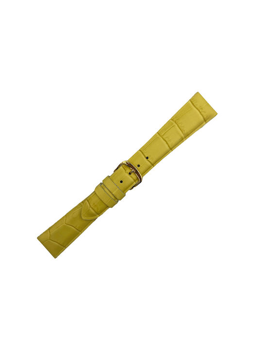 Tzevelion Δερμάτινο Λουράκι Κίτρινο 20mm