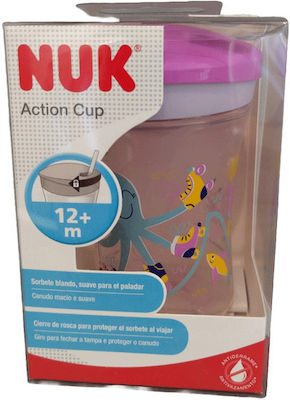 Nuk Cănuțe pentru Copii și Bebeluși Action din Plastic Violet Caracatiță 1buc 230ml pentru m+