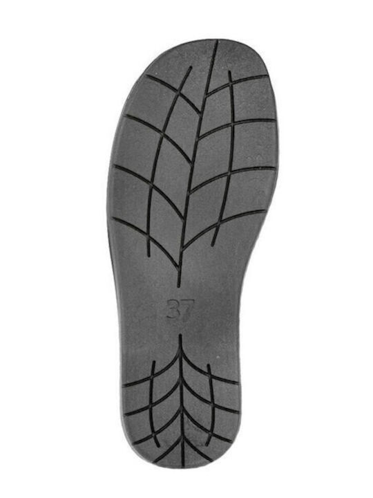 Leder Flache Sandalen für Damen in Schwarz Farbe