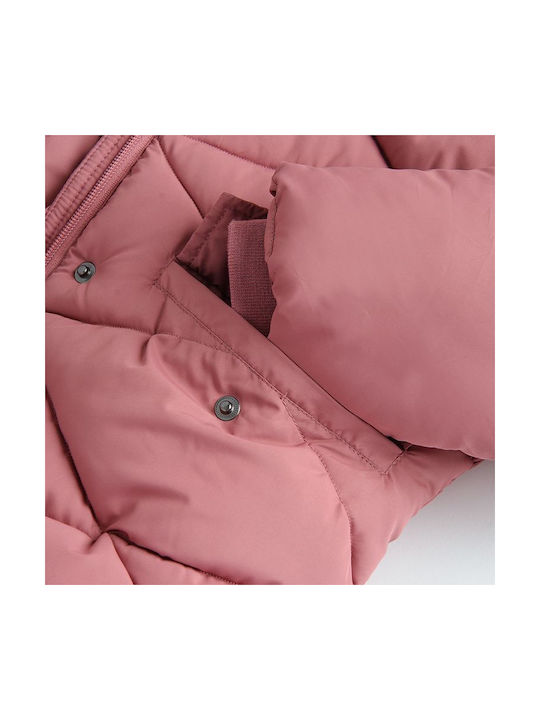 Jachetă pentru copii Long cu căptușeală și glugă Pink