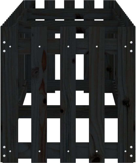 vidaXL Ζαρντινιέρα Ξύλινη Μαύρη 200x50x50εκ.