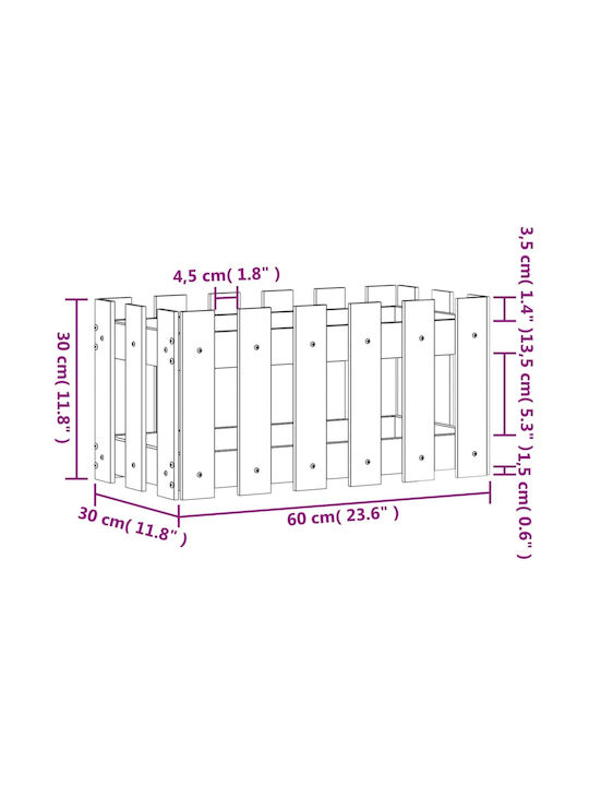 vidaXL Planter Box Wooden Beige 60x30x30cm.
