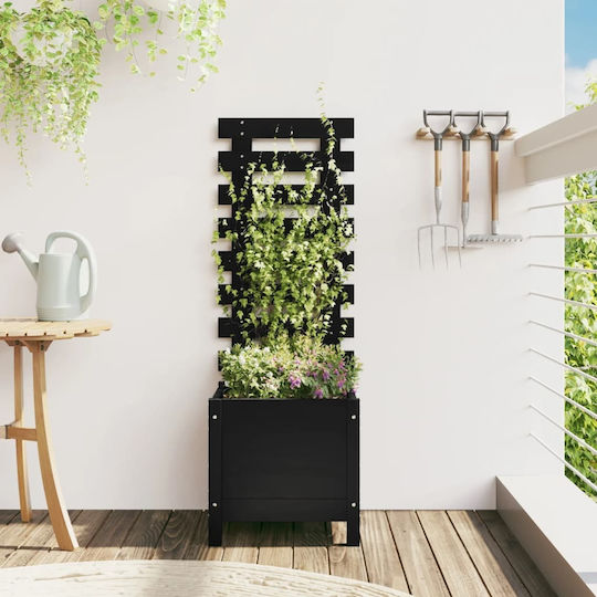 vidaXL Lemn masiv Planter Box Lemn Întuneric 39x39.5x114cm.