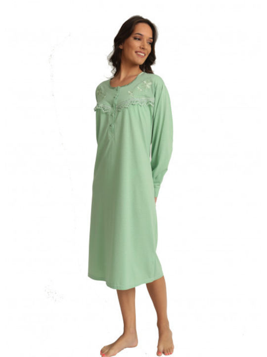 Lydia Creations Winter Women's Nightdress Mint