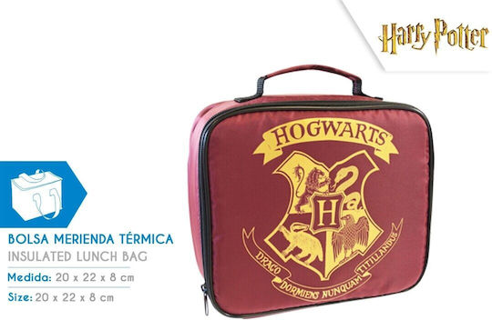 Harry Potter Σχολικό Ισοθερμικό Τσαντάκι Φαγητού Χειρός Μπορντό Harry Potter 20x8x22cm
