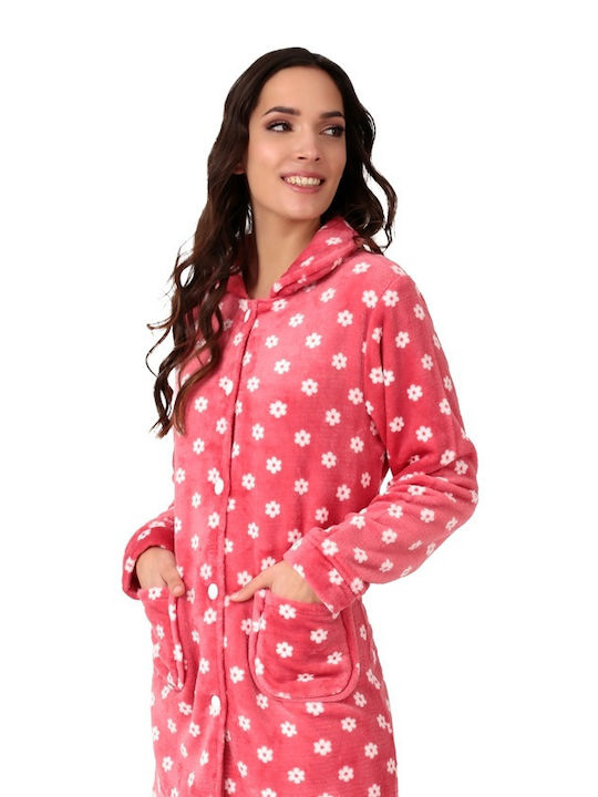 Lydia Creations Winter Women's Fleece Robe Peaches