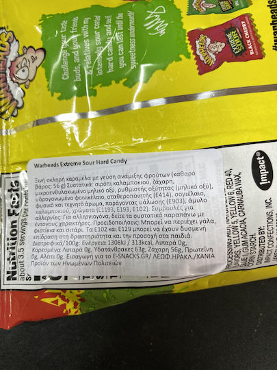 Warheads Produse De Cofetărie Cu Gust Extrem De Acru Vegan 56gr