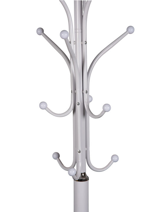 HomeMarkt Metallic Coat Rack White 37x37x180cm