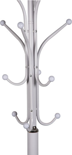 HomeMarkt Καλόγερος Μεταλλικός Λευκός 37x37x180cm