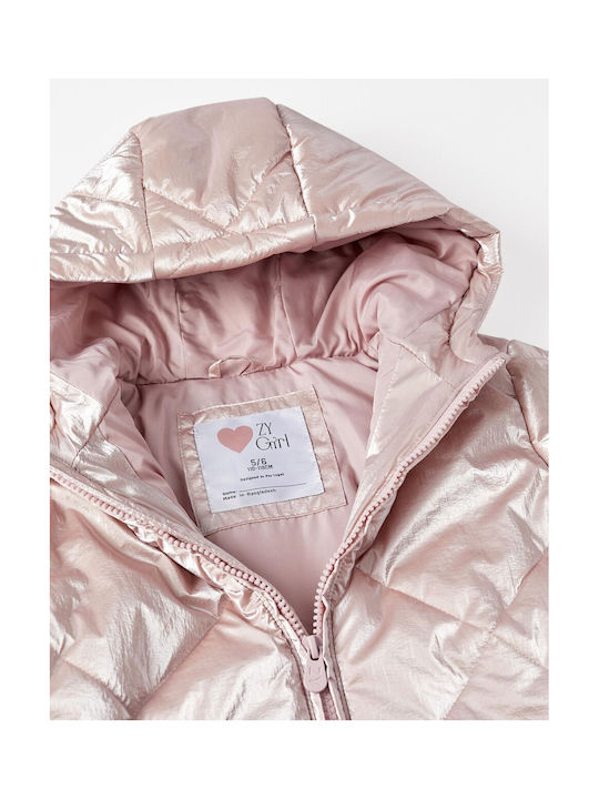 Zippy Kids Casual Jacket with Lining & Hood Pink