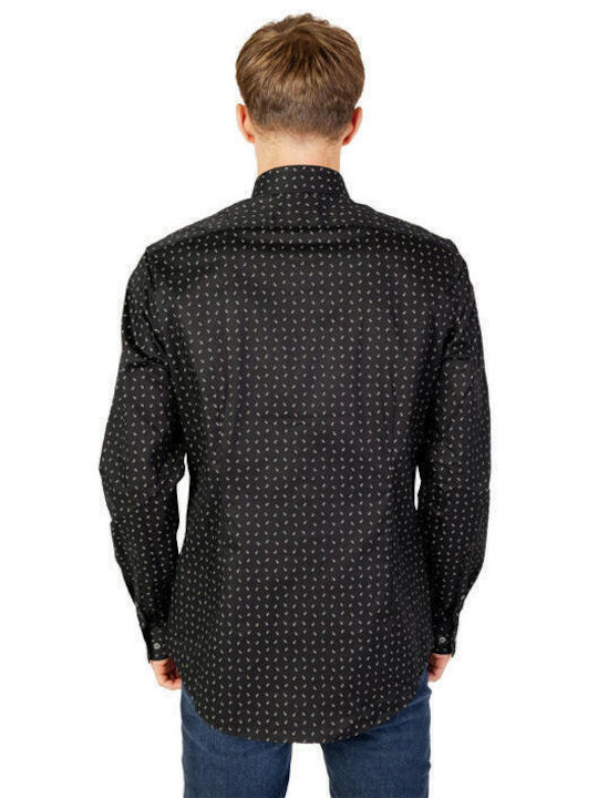 Calvin Klein Men's Shirt Long Sleeve Cotton Checked Black