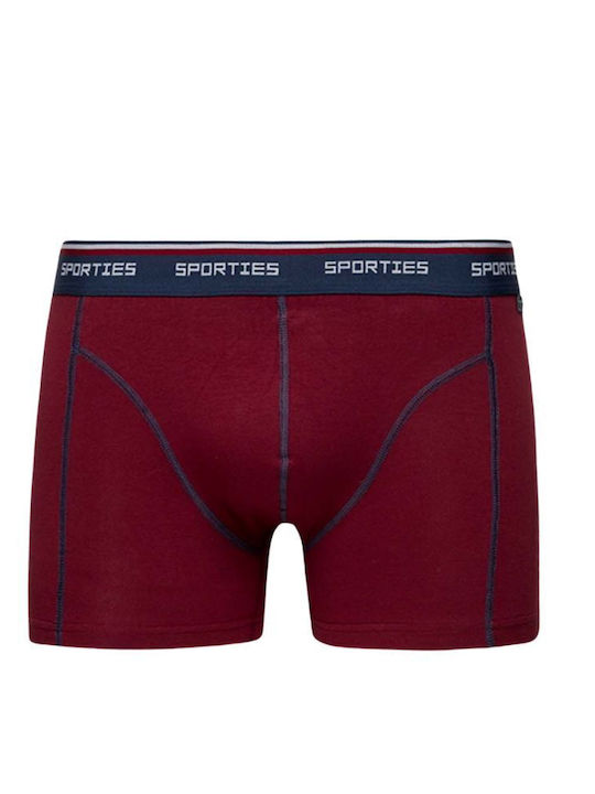 Sporties Men's Boxers Blue Marine-Burgundy 2Pack