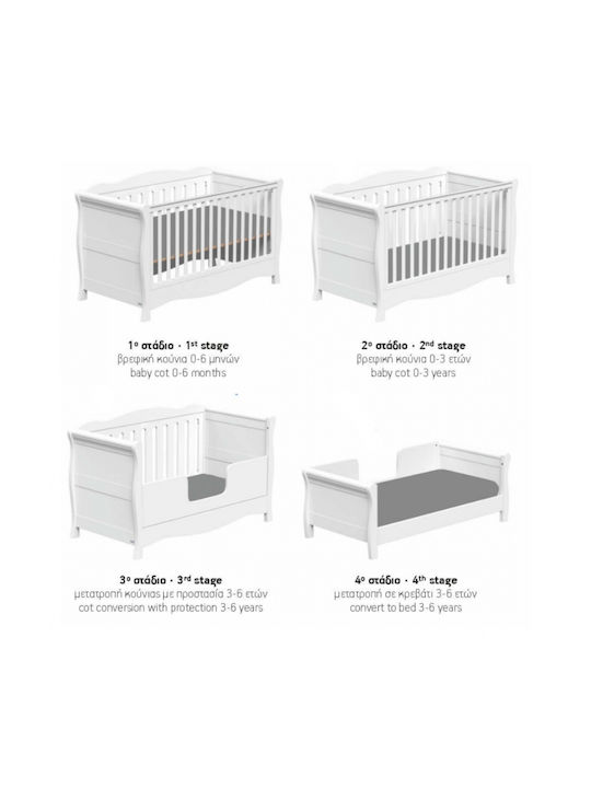 Casababy Κούνια Oxford Λευκή με Στρώμα