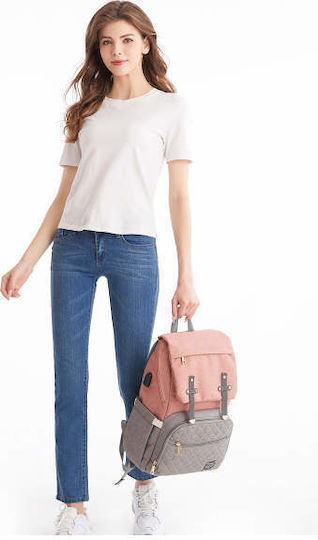 Lequeen Diaper Bag Pink - Grey