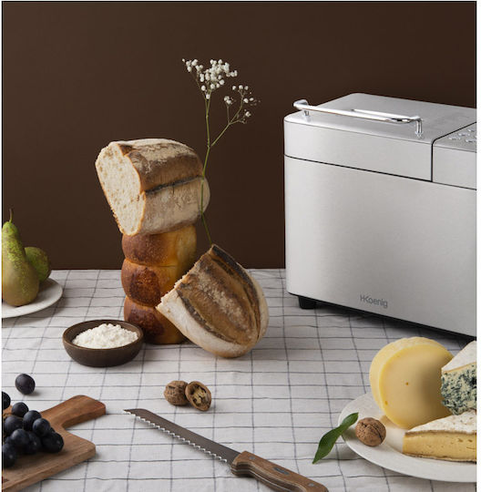HKoenig Αρτοπαρασκευαστής 600W Χωρητικότητας 1000gr με Προγράμματα