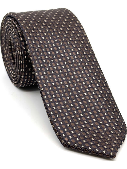 Legend Accessories Тип Micro Комплект Мъжки Кравати Отпечатани в Кафяв Цвят