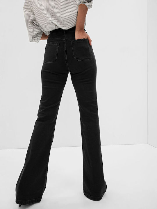 '70s Ψηλόμεσο Γυναικείο Jean Παντελόνι Καμπάνα basic black