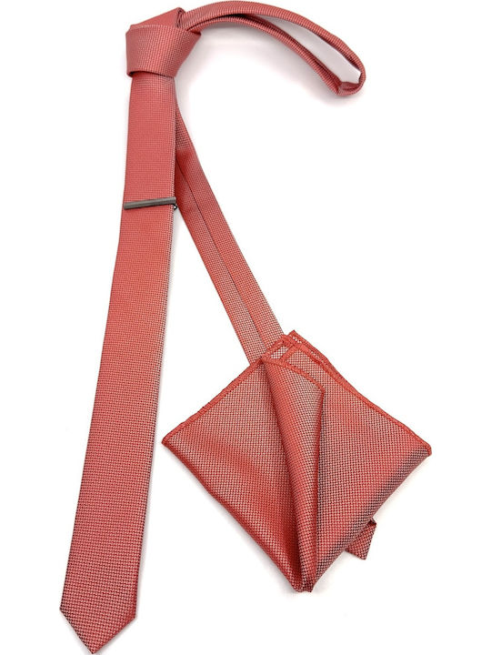 Legend Accessories Legend Σετ Ανδρικής Γραβάτας Μονόχρωμη σε Πορτοκαλί Χρώμα L-047-66-4.5CM