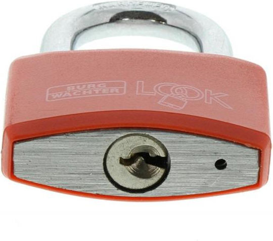 Burg Wachter Padlock Brass with Key 53.5mm Red 1pcs