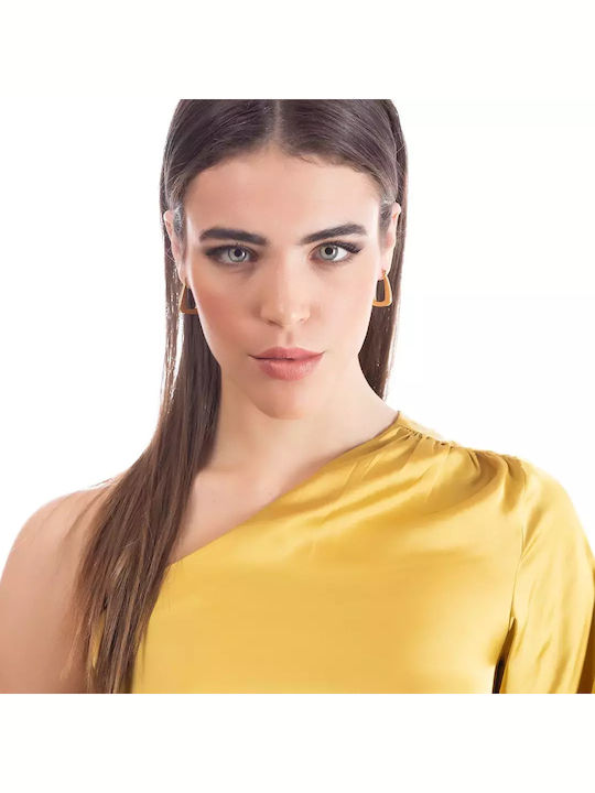 Oxzen Σκουλαρίκια Κρίκοι από Ατσάλι Επιχρυσωμένα