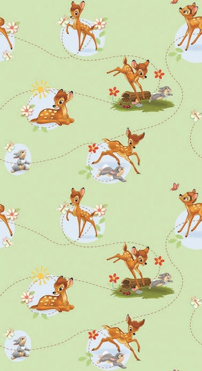 Disney Kids Tab Top Curtain Bambi 43 Green Green 140x290cm