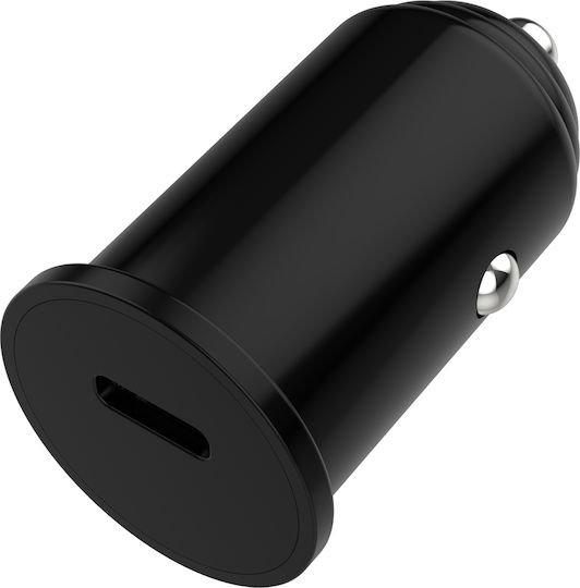 Powertech Car Charger Black Fast Charging with Ports: 1xUSB 1xType-C