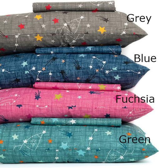 Palamaiki Kids Rod Pocket Glow-in-the-Dark Curtain Luminous Comet Fuchsia 170x260cm