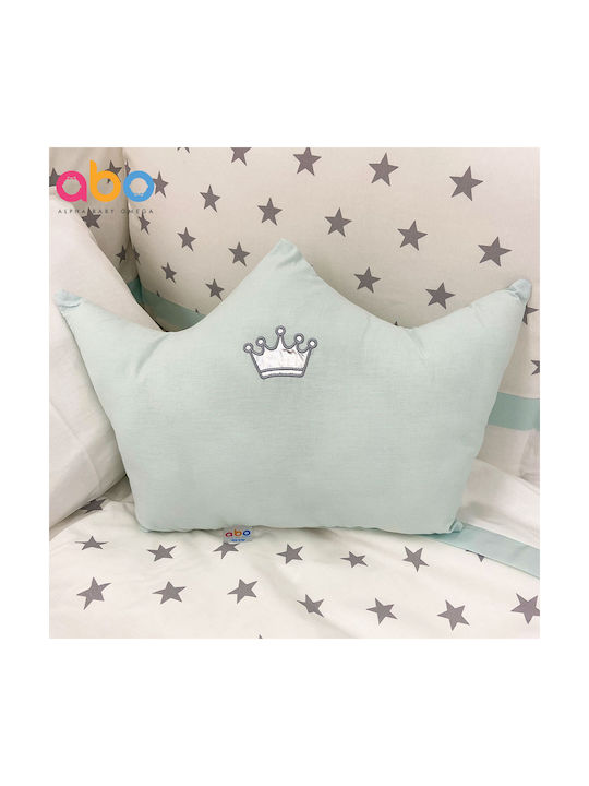 abo Pernă Decorativă pentru Pătuț Coroniță Albastru deschis 45x34cm