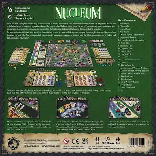 Board Game Nucleum for 1-4 Players 14+ Years Old (EN) Board & Dice